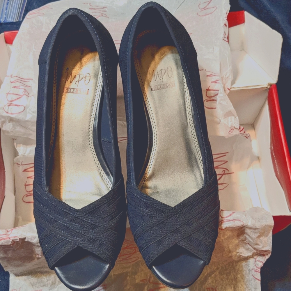 Impo Rainfall Power Mesh Wedges Navy Size 9